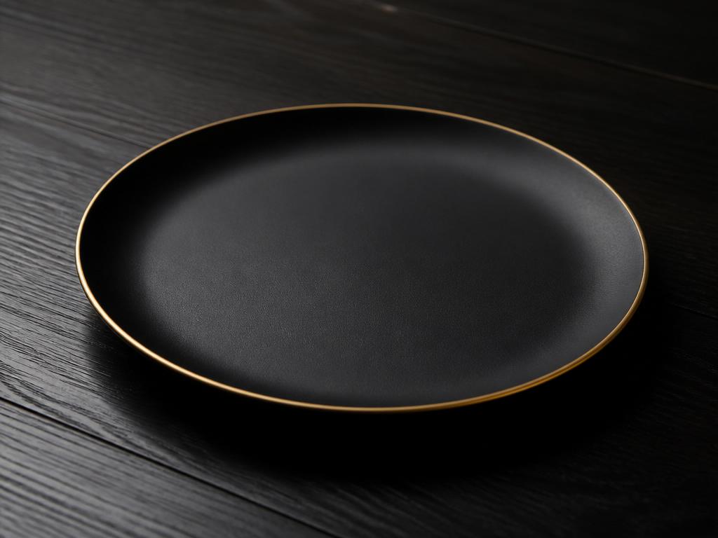 Plato de porcelana con orla dorada