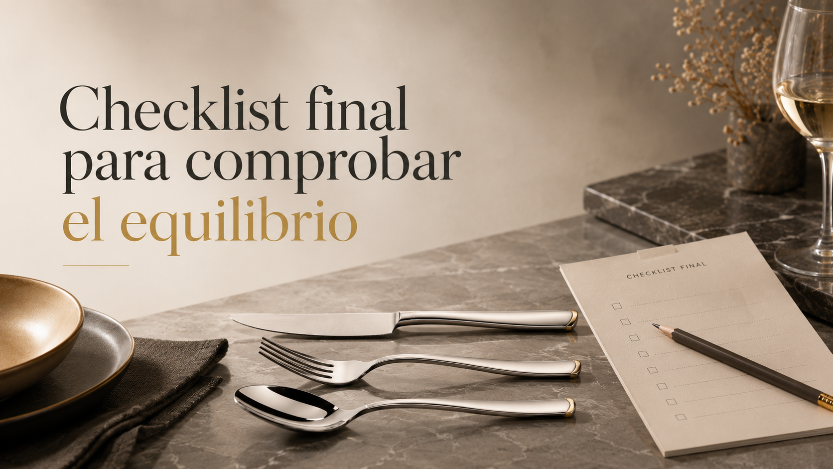 Checklist final para comprobar el equilibrio